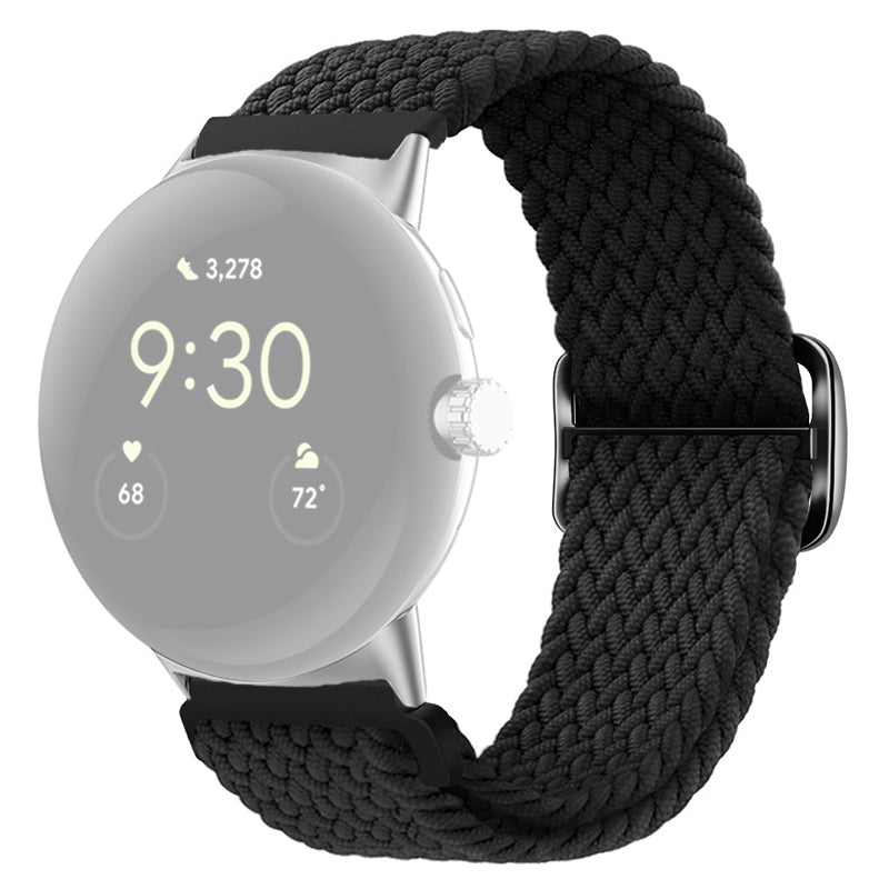 For Google Pixel Watch 2 Pixel Watch Braided Watch Band Adjustable Buckle Stretchy Wristband Sport Strap