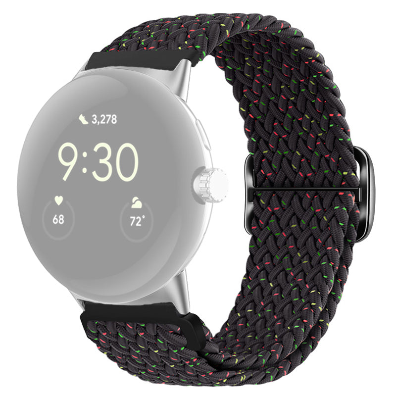 For Google Pixel Watch 2 Pixel Watch Braided Watch Band Adjustable Buckle Stretchy Wristband Sport Strap