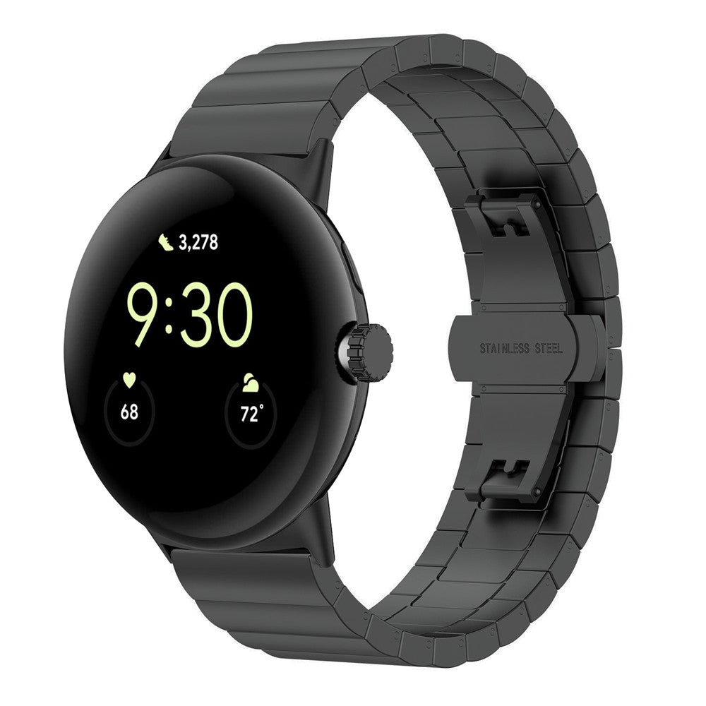 For Google Pixel Watch 2 Pixel Watch Quick Release Metal Band Butterfly Buckle Clasp Bracelet Watch Strap