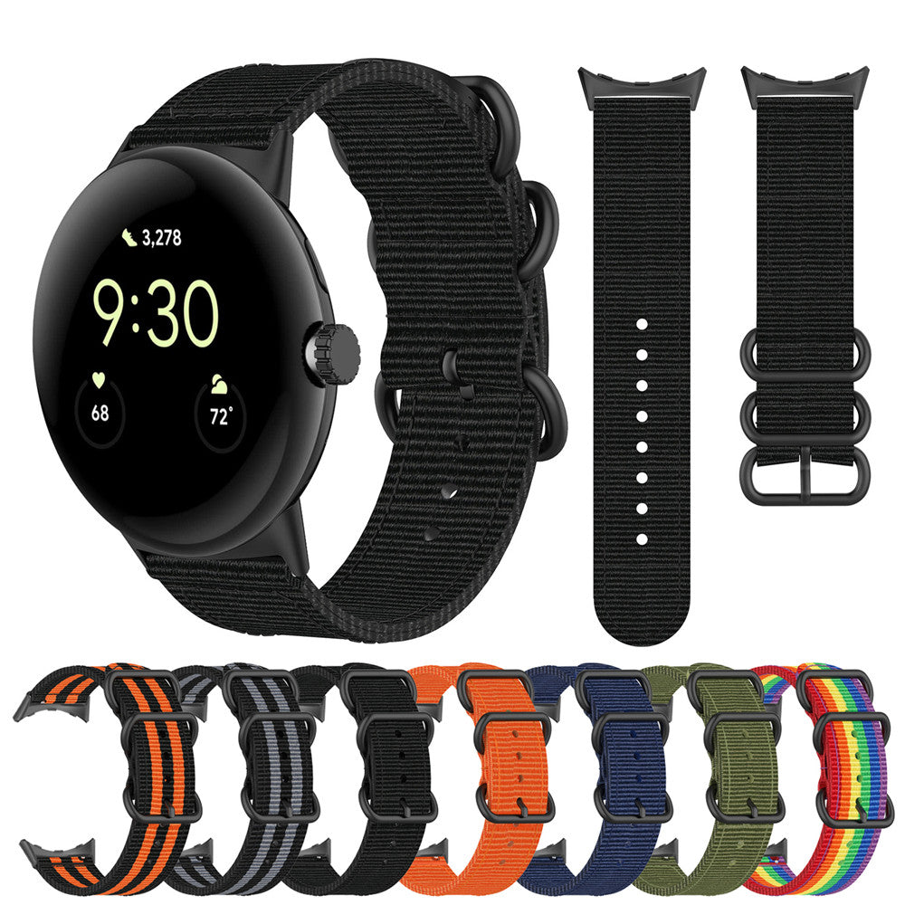 For Google Pixel Watch 2 Pixel Watch Nylon Strap Adjustable Watchband Smart Bracelet Breathable Band with Loop Buckle for Women Men