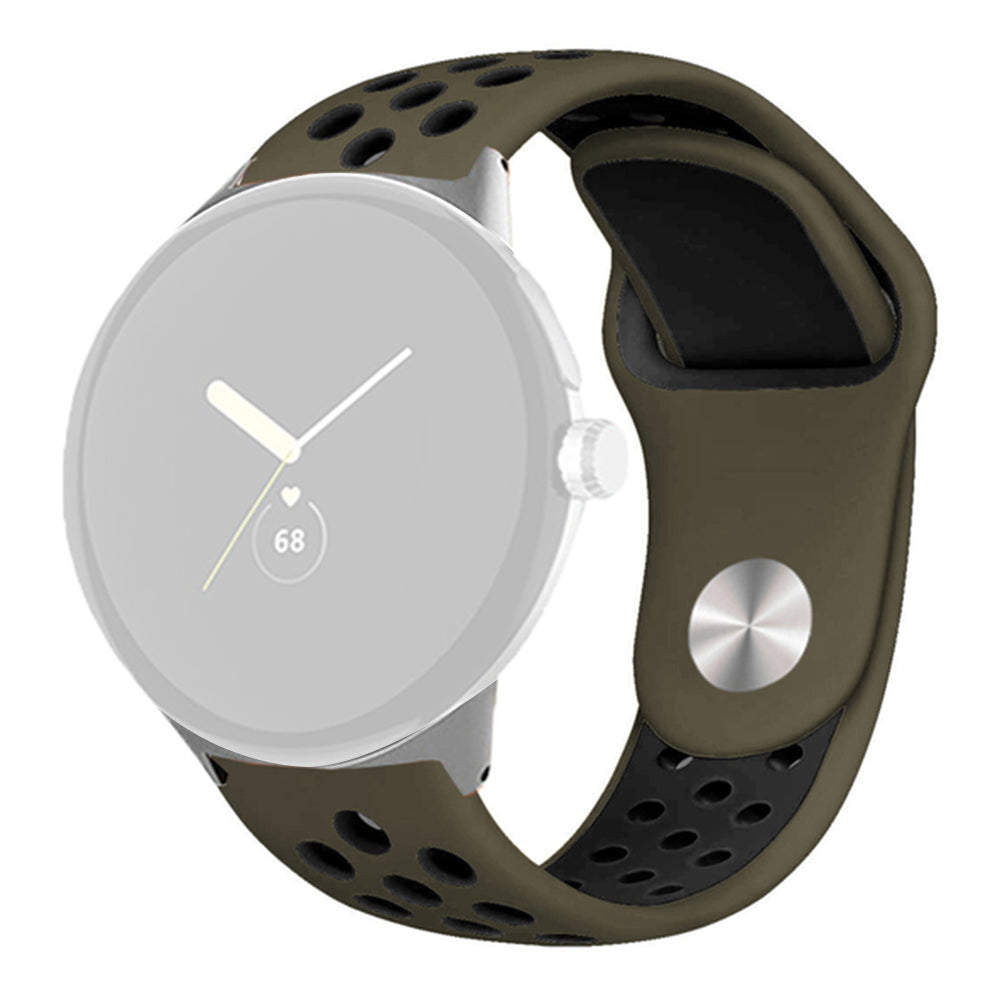 For Google Pixel Watch 2 Pixel Watch Adjustable Silicone Band Dual-color Sport Wristbands Replacement Watch Strap