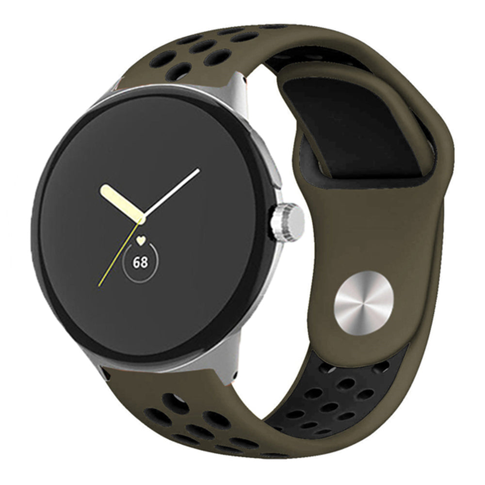 For Google Pixel Watch 2 Pixel Watch Adjustable Silicone Band Dual-color Sport Wristbands Replacement Watch Strap
