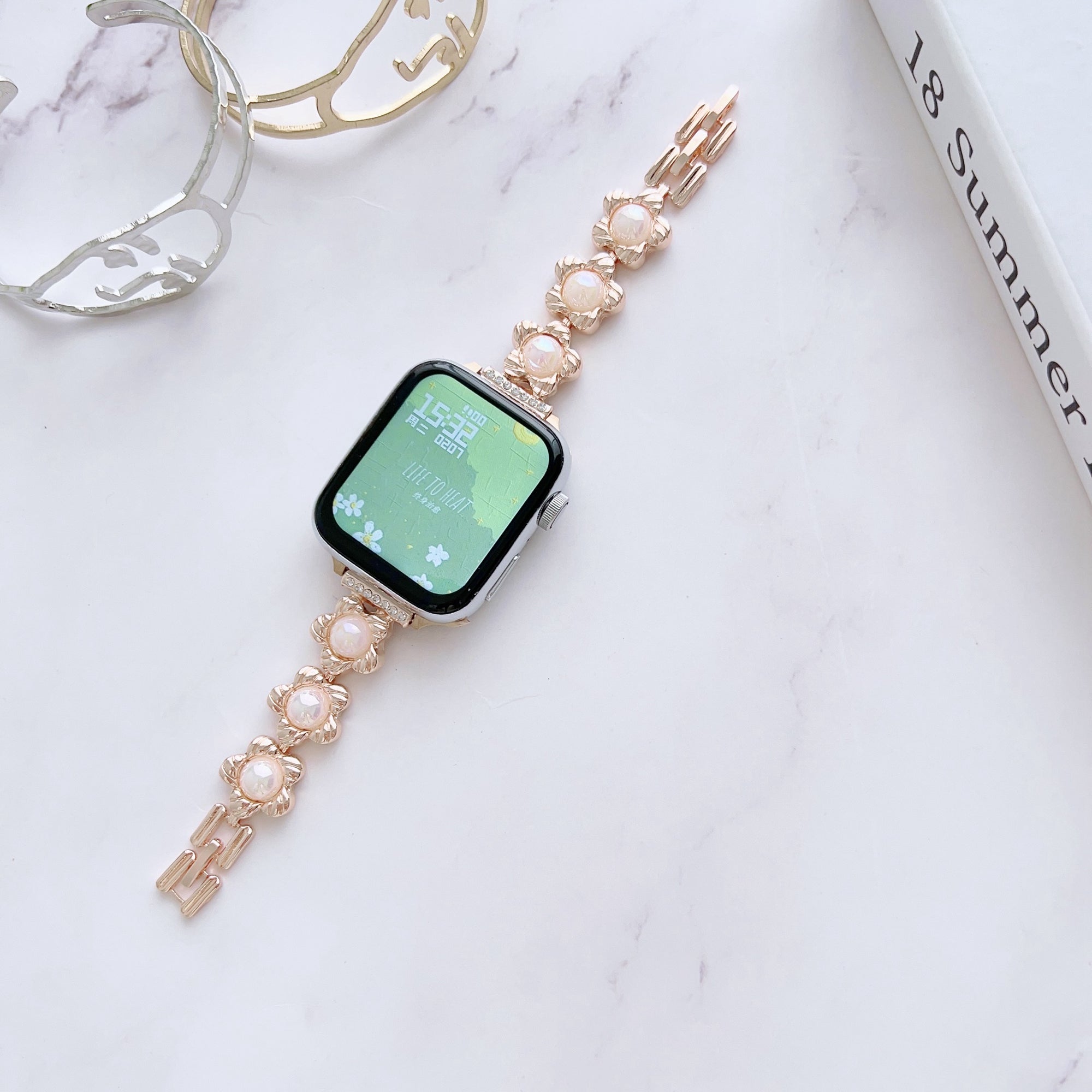 Watch Band for Apple Watch Ultra 49mm Series 9 8 7 45mm Series 6 5 4 SE (2022) (2023) SE 44mm Series 3 2 1 42mm Jewelry Metal Bracelet Strap