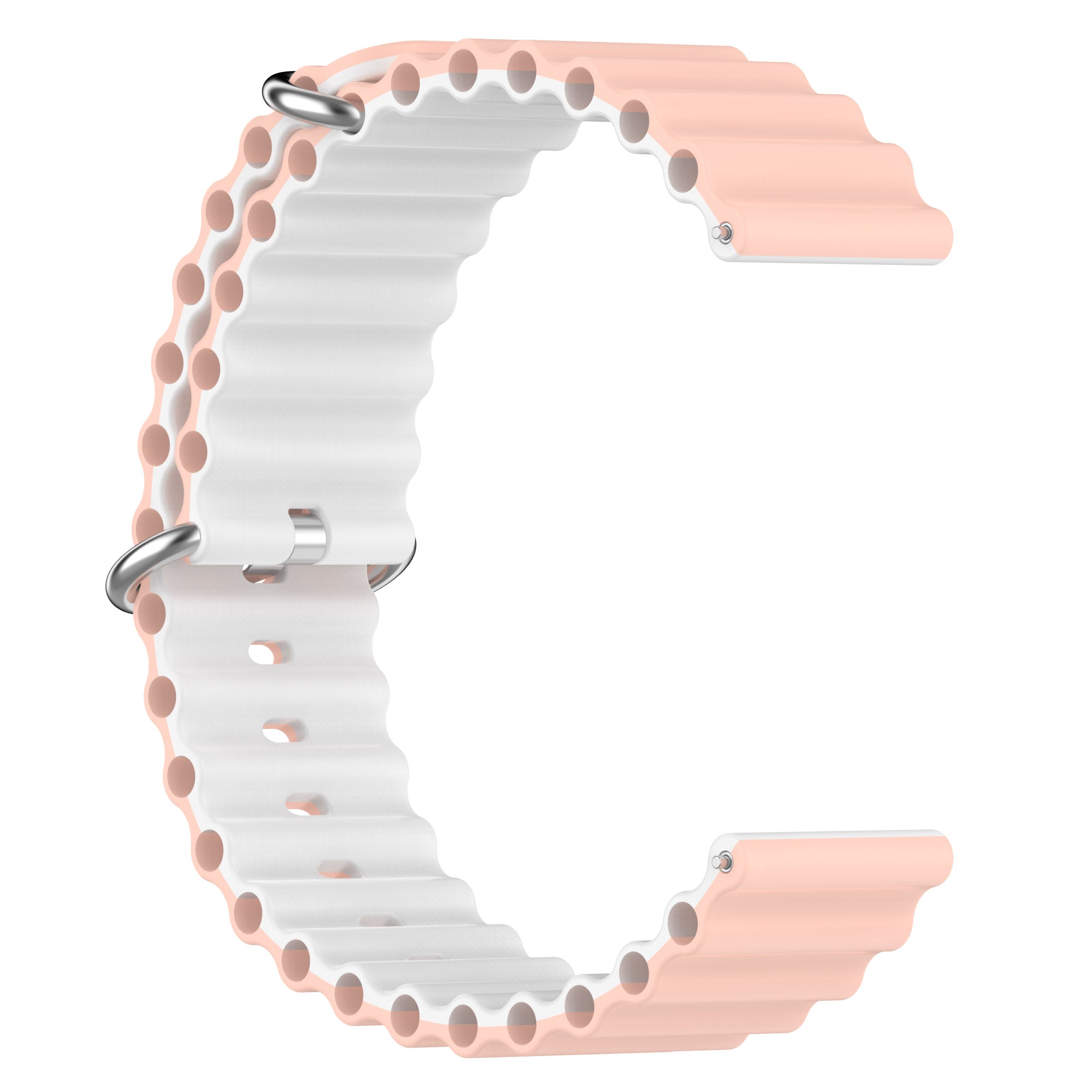 For Huami Amazfit GTS 4 GTS 4 Mini GTS 3 Dual Color Silicone Watch Strap 20mm Wave Design Adjustable Wrist Band