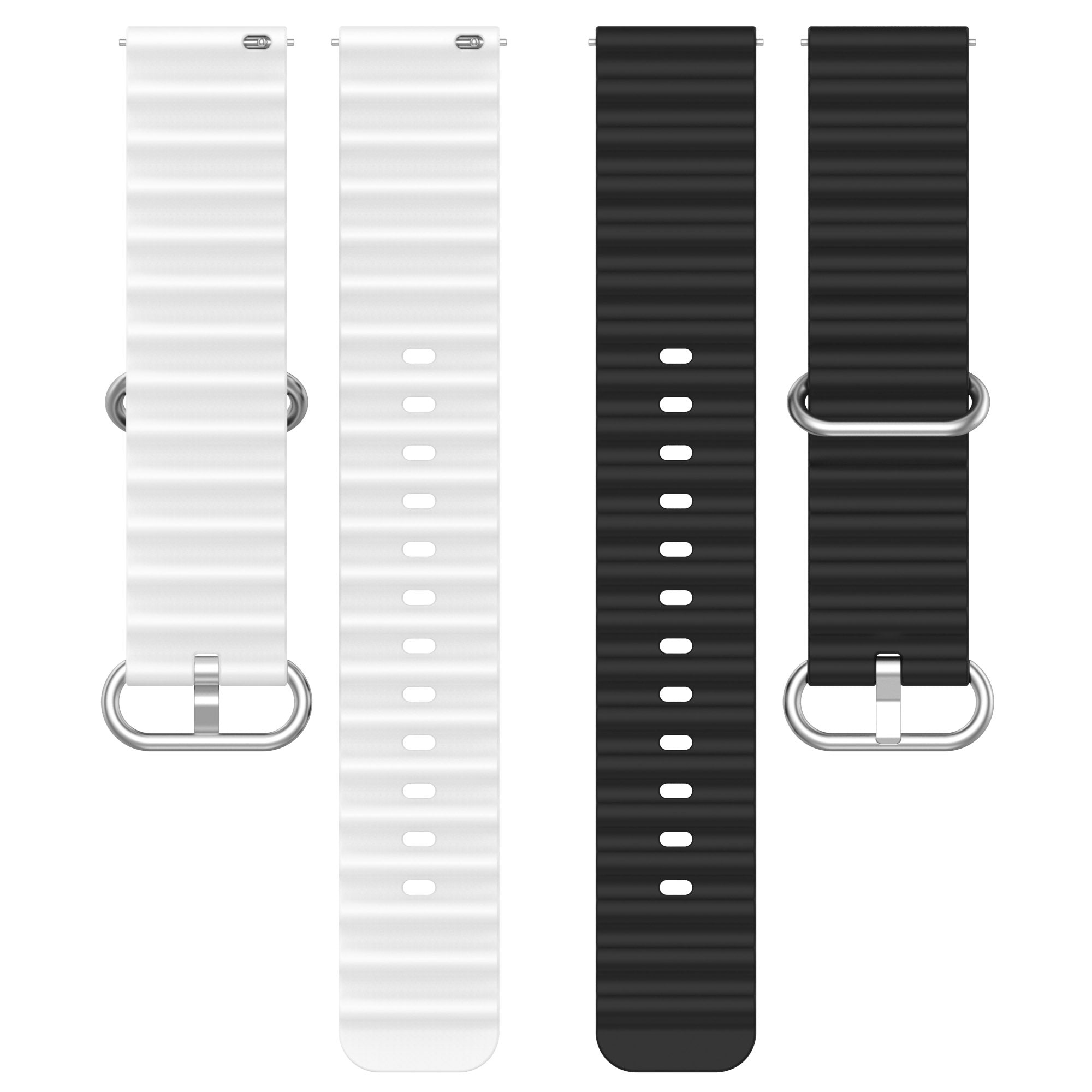 For Huami Amazfit GTS 4 GTS 4 Mini GTS 3 Dual Color Silicone Watch Strap 20mm Wave Design Adjustable Wrist Band