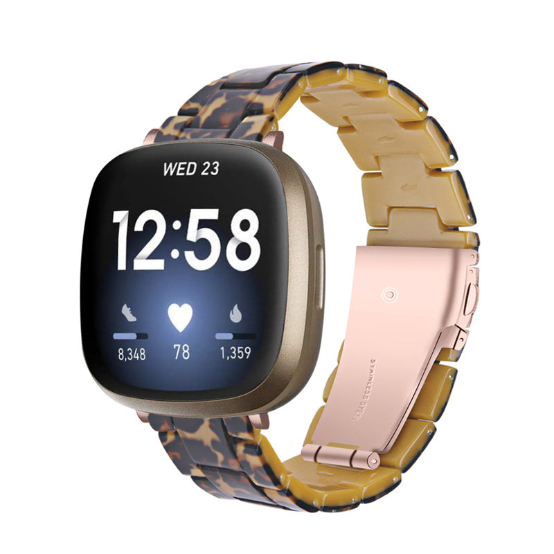 Resin Band for Fitbit Versa 4 Sense 2 20mm Lightweight Watch Strap Bracelet with Stainless Steel Buckle