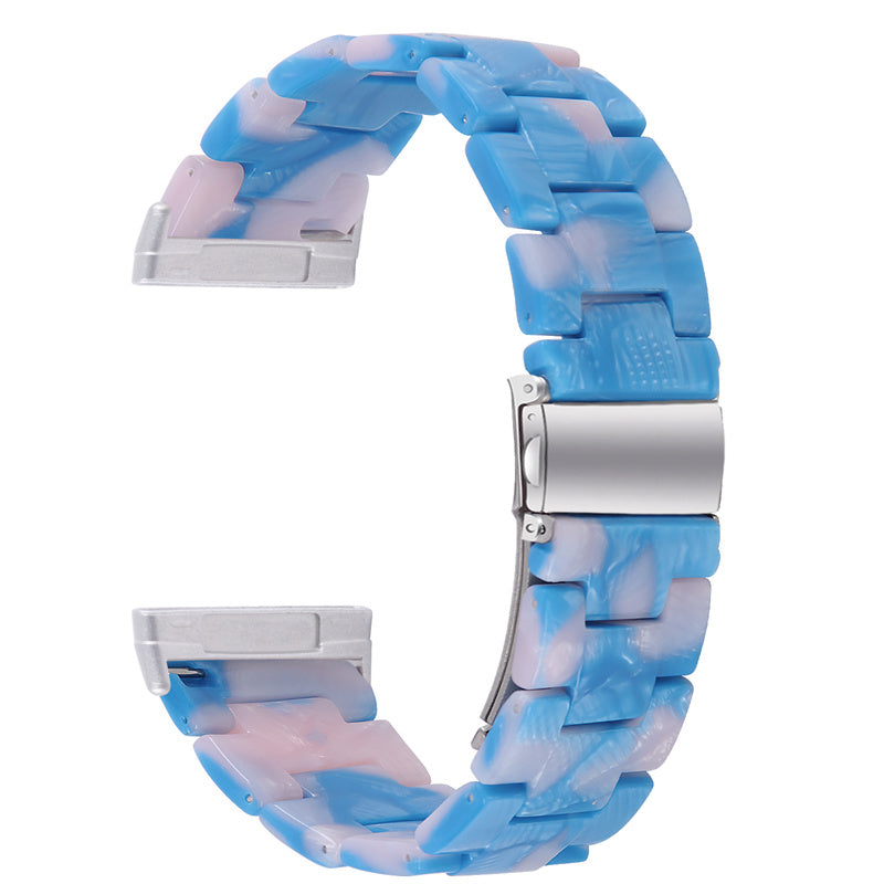 Resin Band for Fitbit Versa 4 Sense 2 20mm Lightweight Watch Strap Bracelet with Stainless Steel Buckle