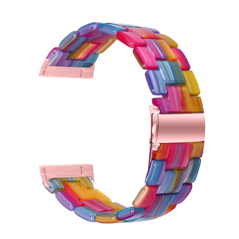 Resin Band for Fitbit Versa 4 Sense 2 20mm Lightweight Watch Strap Bracelet with Stainless Steel Buckle