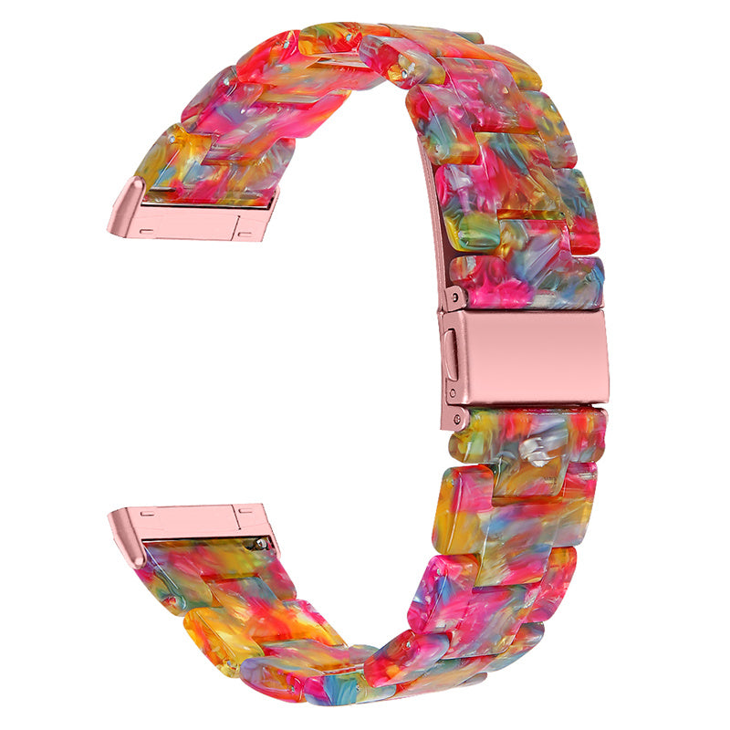 Resin Band for Fitbit Versa 4 Sense 2 20mm Lightweight Watch Strap Bracelet with Stainless Steel Buckle
