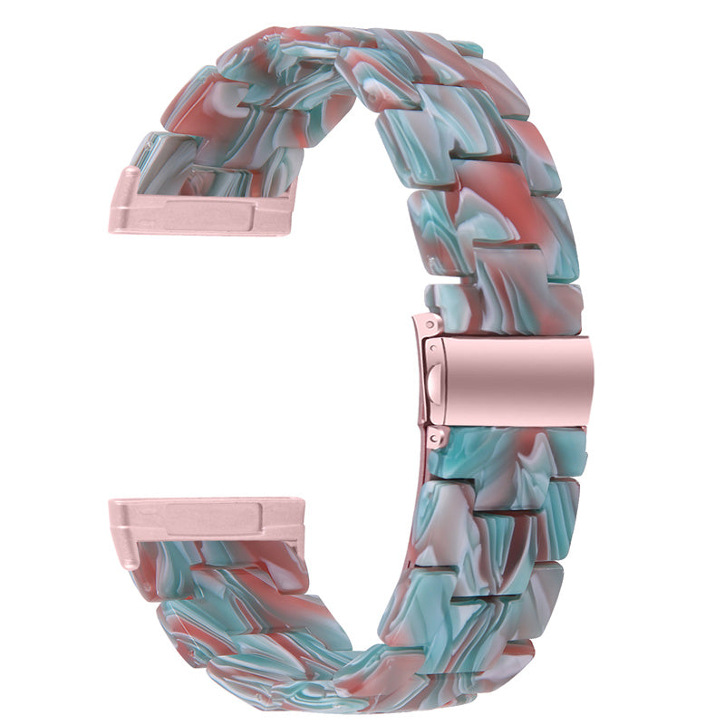Resin Band for Fitbit Versa 4 Sense 2 20mm Lightweight Watch Strap Bracelet with Stainless Steel Buckle