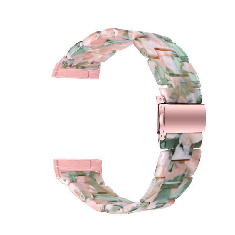 Resin Band for Fitbit Versa 4 Sense 2 20mm Lightweight Watch Strap Bracelet with Stainless Steel Buckle