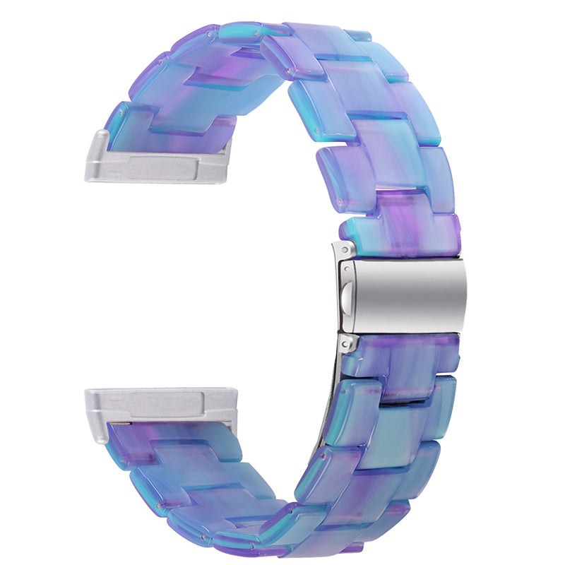 Resin Band for Fitbit Versa 4 Sense 2 20mm Lightweight Watch Strap Bracelet with Stainless Steel Buckle