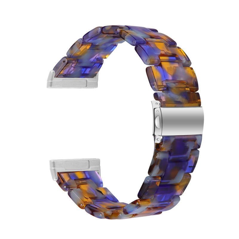 Resin Band for Fitbit Versa 4 Sense 2 20mm Lightweight Watch Strap Bracelet with Stainless Steel Buckle