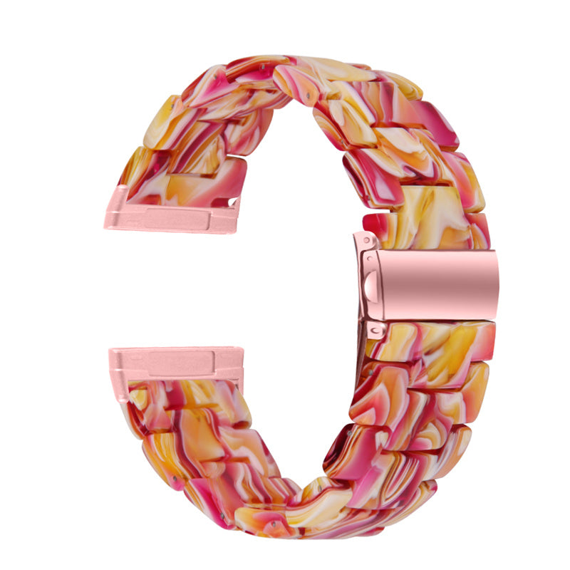 Resin Band for Fitbit Versa 4 Sense 2 20mm Lightweight Watch Strap Bracelet with Stainless Steel Buckle