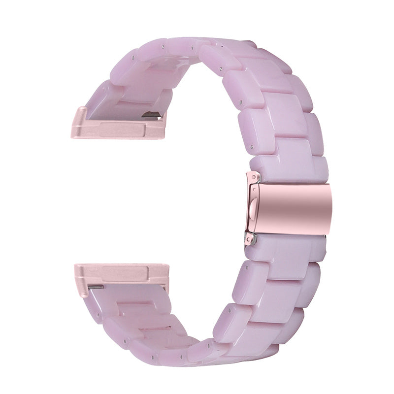 Resin Band for Fitbit Versa 4 Sense 2 20mm Lightweight Watch Strap Bracelet with Stainless Steel Buckle