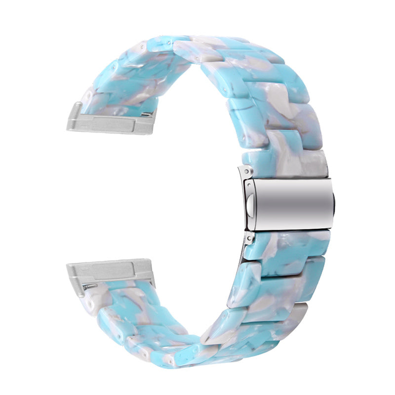 Watch Band for Fitbit Versa 4 Sense 2 20mm Resin Watchband Stainless Steel Buckle Replacement Strap