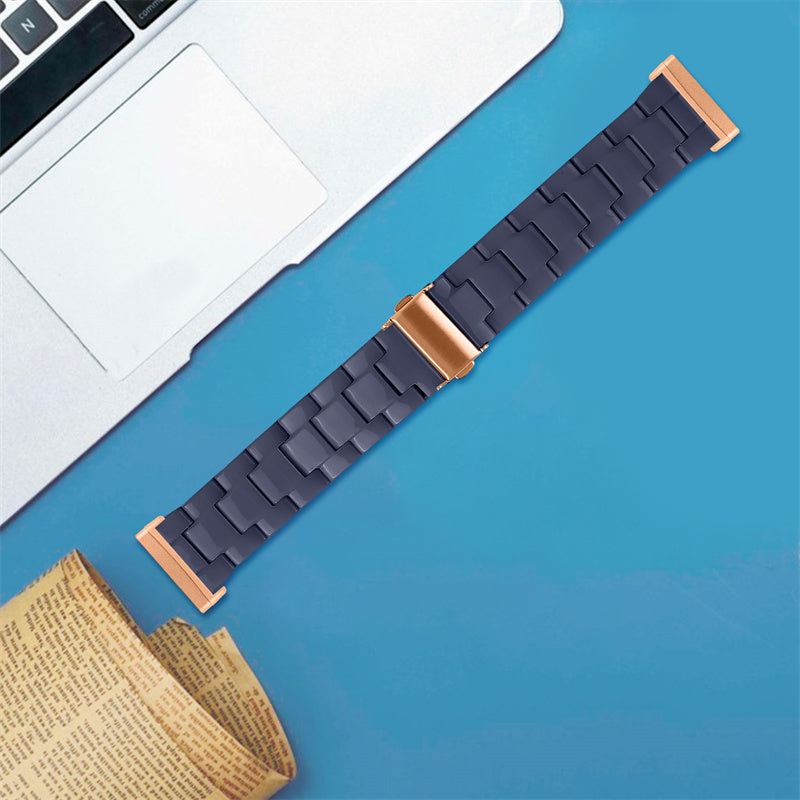 Watch Band for Fitbit Versa 4 Sense 2 20mm Resin Watchband Stainless Steel Buckle Replacement Strap