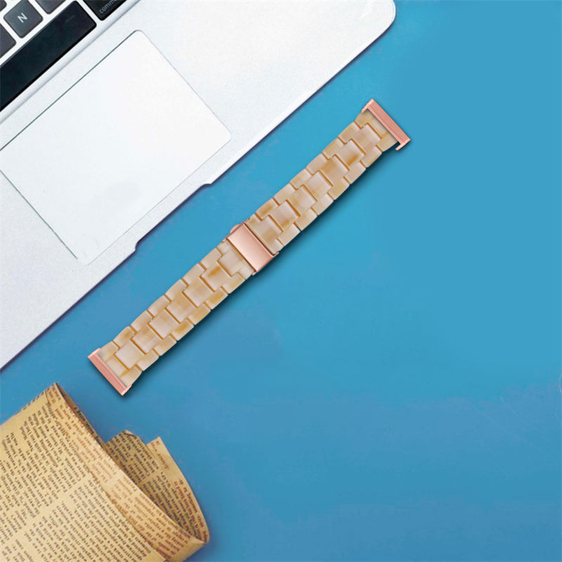 Watch Band for Fitbit Versa 4 Sense 2 20mm Resin Watchband Stainless Steel Buckle Replacement Strap