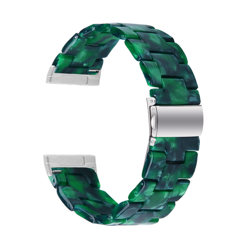 Watch Band for Fitbit Versa 4 Sense 2 20mm Resin Watchband Stainless Steel Buckle Replacement Strap