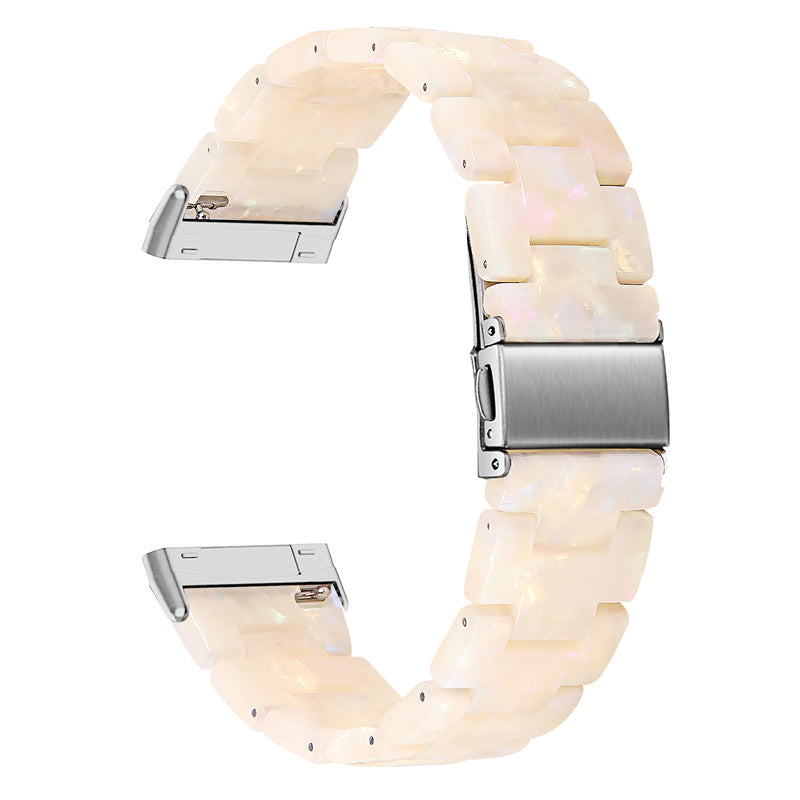 Watch Band for Fitbit Versa 4 Sense 2 20mm Resin Watchband Stainless Steel Buckle Replacement Strap