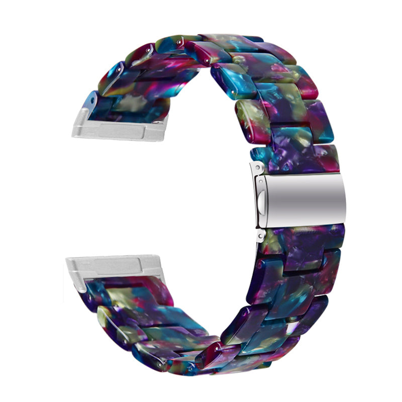 Watch Band for Fitbit Versa 4 Sense 2 20mm Resin Watchband Stainless Steel Buckle Replacement Strap