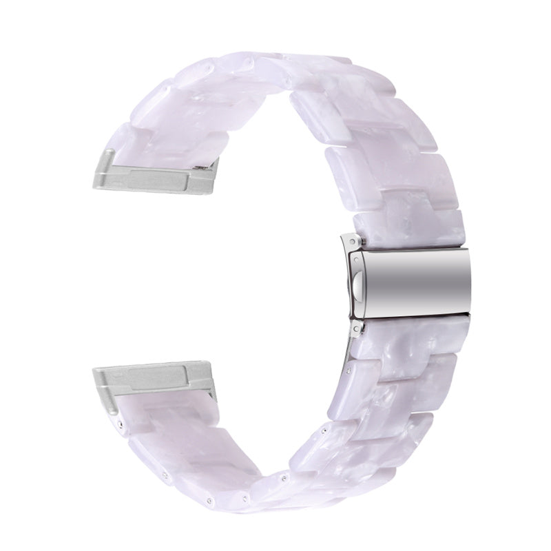 Watch Band for Fitbit Versa 4 Sense 2 20mm Resin Watchband Stainless Steel Buckle Replacement Strap