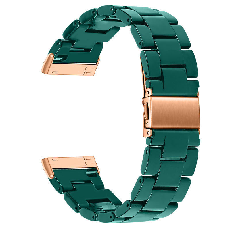 Watch Band for Fitbit Versa 4 Sense 2 20mm Resin Watchband Stainless Steel Buckle Replacement Strap