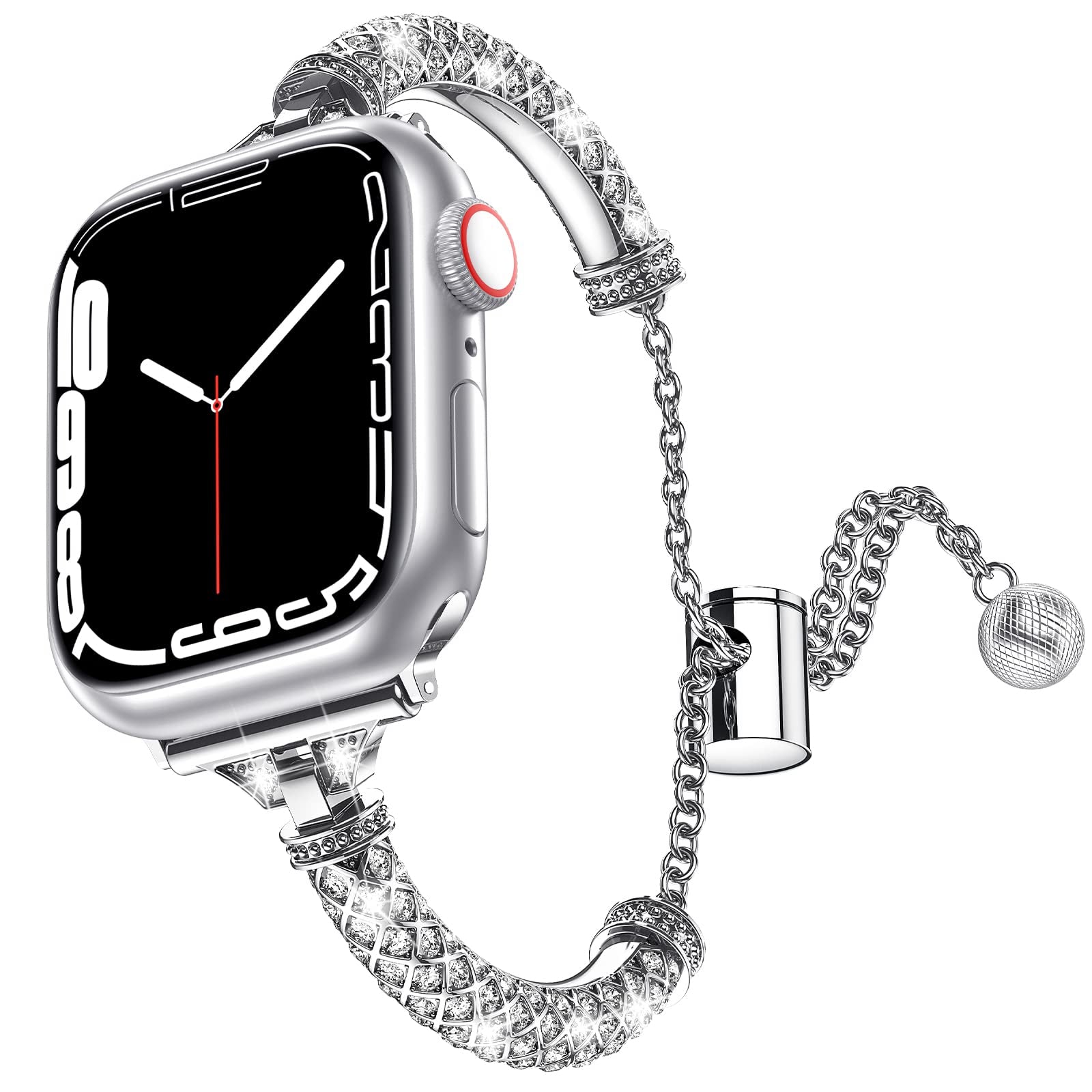 Metal Watch Band For Apple Watch Ultra Ultra 2 49mm Series 9 8 7 45mm Series 6 5 4 SE SE (2022) (2023) 44mm Series 3 2 1 42mm Rhinestone Decor Bracelet Strap