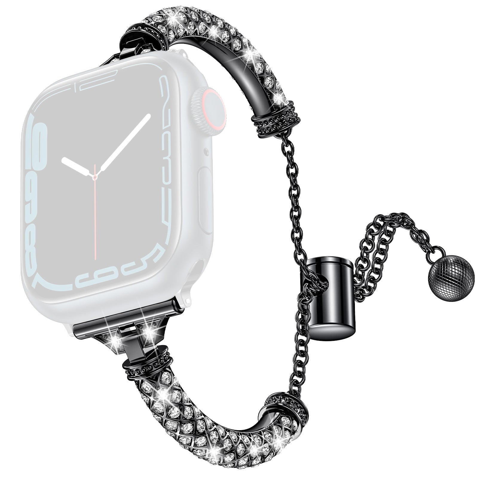 Metal Watch Band For Apple Watch Ultra Ultra 2 49mm Series 9 8 7 45mm Series 6 5 4 SE SE (2022) (2023) 44mm Series 3 2 1 42mm Rhinestone Decor Bracelet Strap