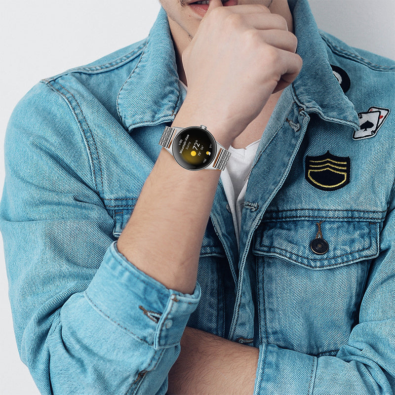 For Google Pixel Watch 2/Pixel Watch Luster Steel Smartwatch Strap Replacement Watch Band with Buckle -Silver