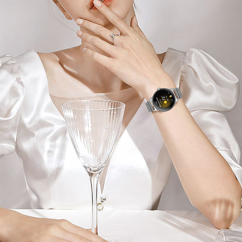 For Google Pixel Watch 2/Pixel Watch Luster Steel Smartwatch Strap Replacement Watch Band with Buckle -Silver