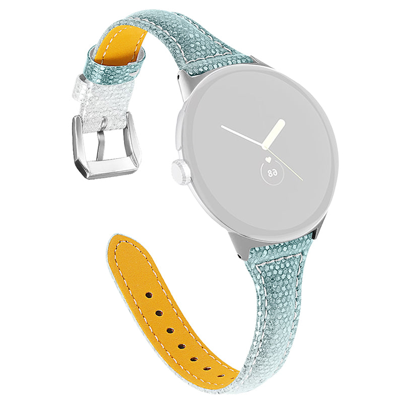 For Google Pixel Watch 2 Pixel Watch Top Layer Cowhide Leather Gradient Wrist Band Replacement Smartwatch Strap