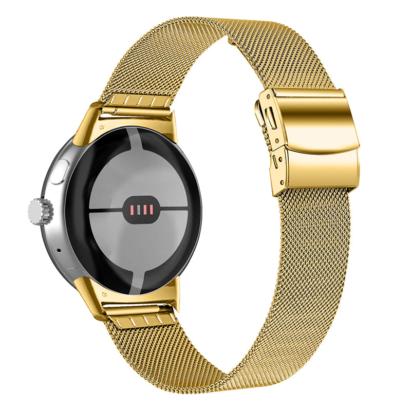 For Google Pixel Watch 2 Pixel Watch Stainless Steel Milanese Strap Replacement Wrist Band with Closure Buckle