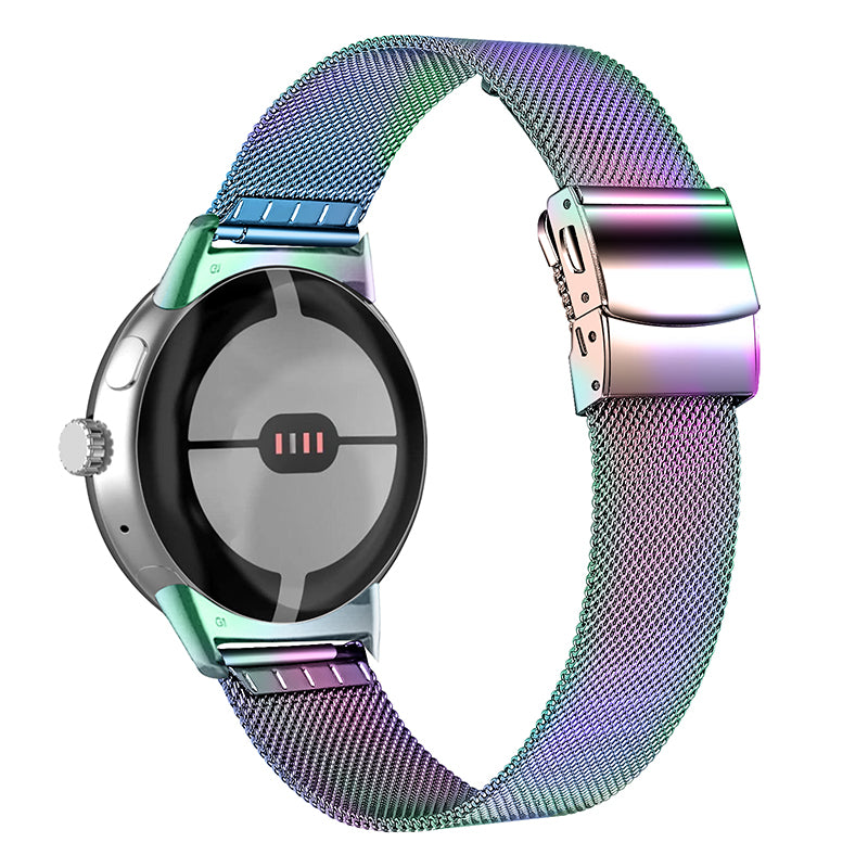 For Google Pixel Watch 2 Pixel Watch Stainless Steel Milanese Strap Replacement Wrist Band with Closure Buckle