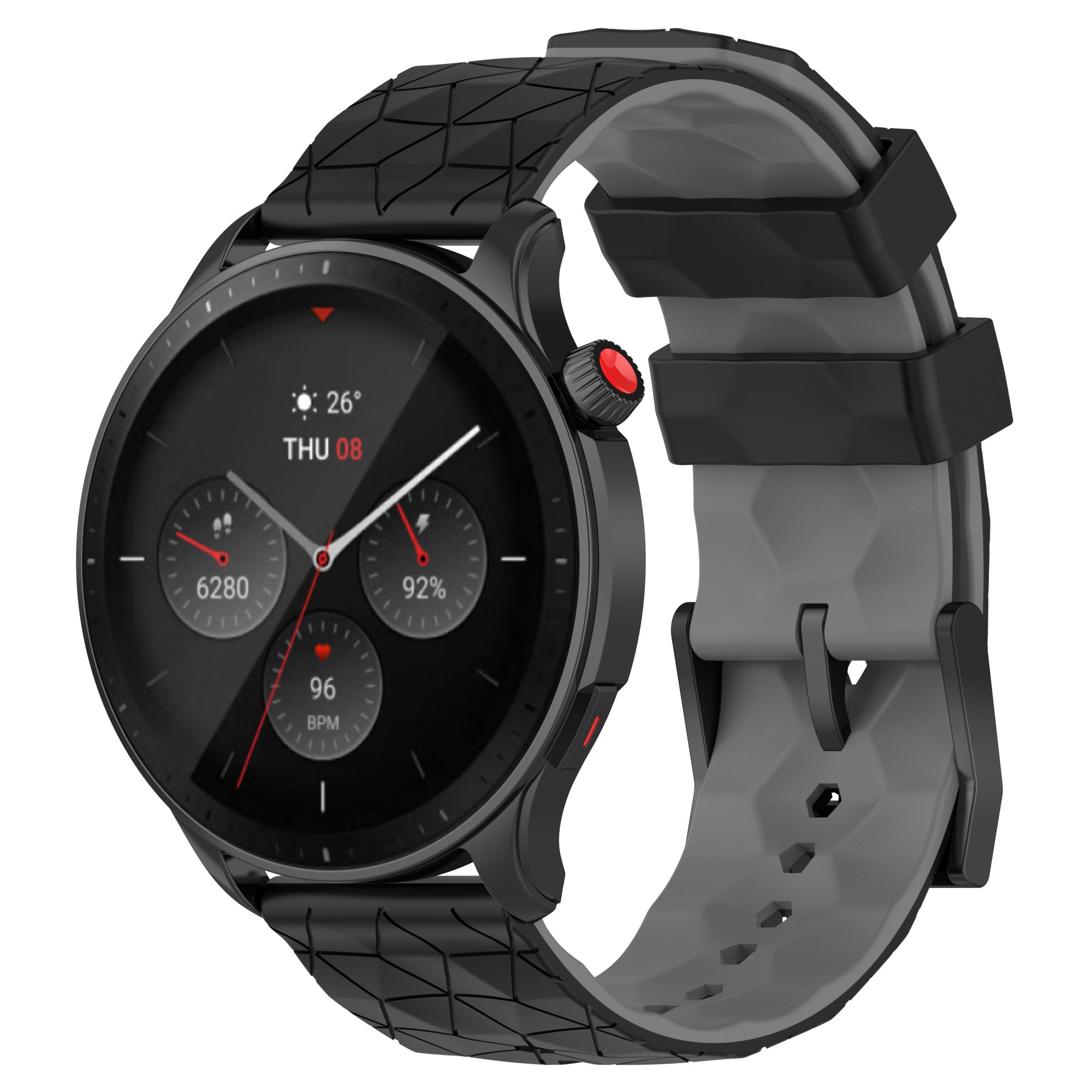 Silicone Watch Bands for Garmin Move Trend 20mm Dual Color Football Pattern Sports Strap