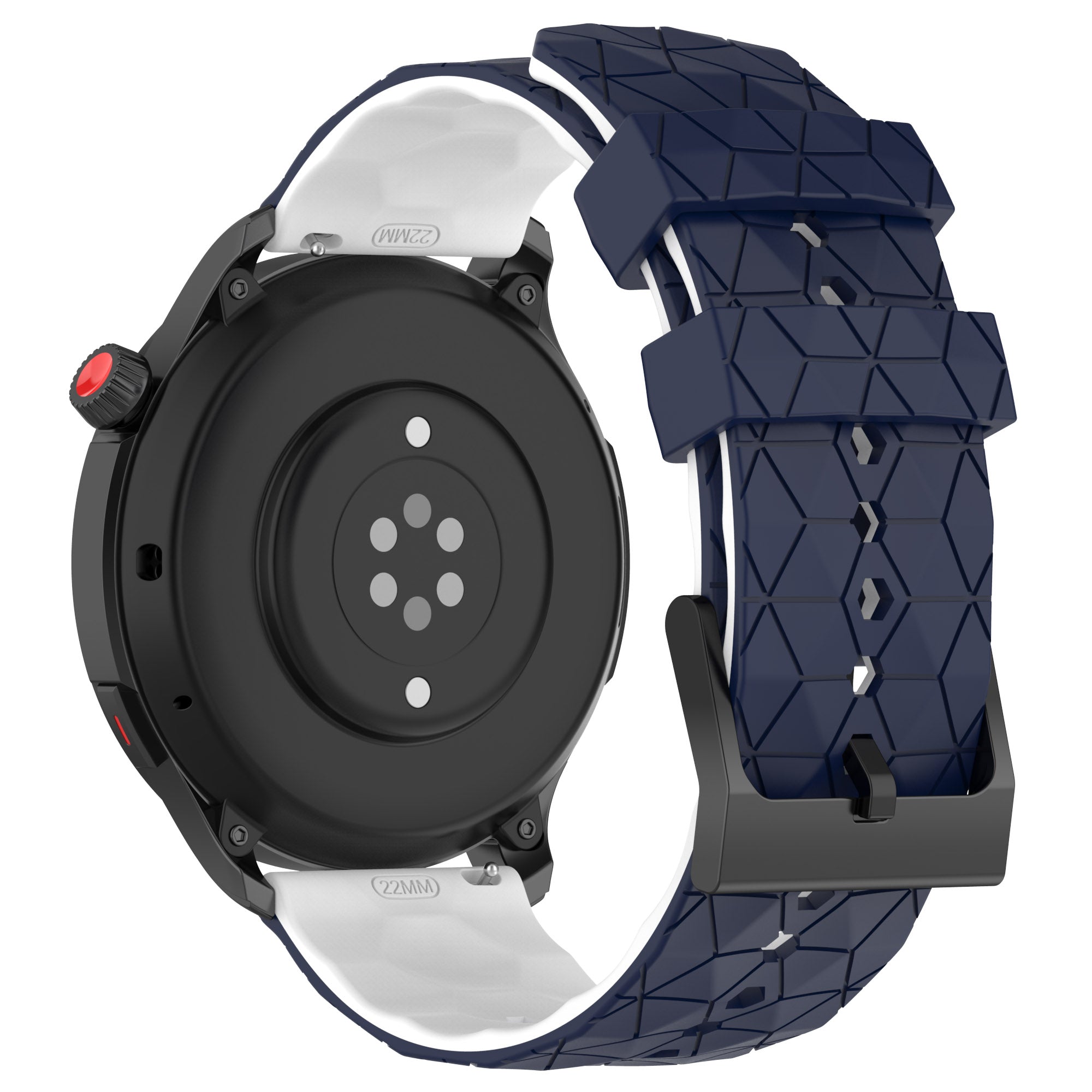 Silicone Watch Bands for Garmin Move Trend 20mm Dual Color Football Pattern Sports Strap
