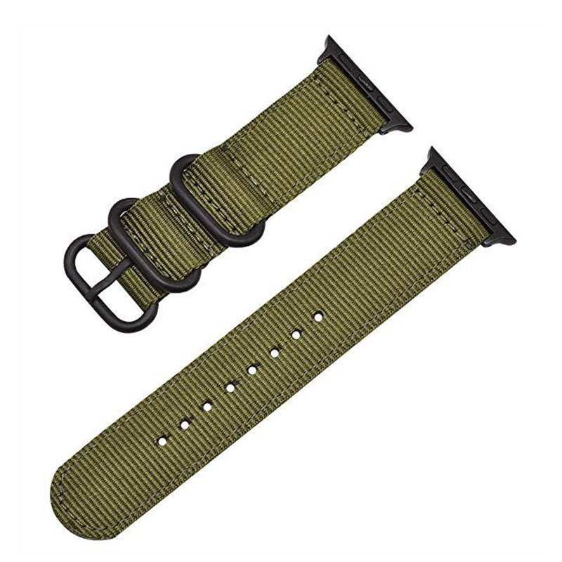 Nylon Watch Band for Apple Watch Ultra 49mm Series 8 7 45mm Series 6 5 4 SE (2022) SE 44mm Series 3 2 1 42mm Three Loops Sport Breathable Strap