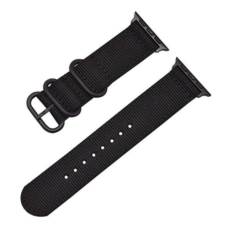 Nylon Watch Band for Apple Watch Ultra 49mm Series 8 7 45mm Series 6 5 4 SE (2022) SE 44mm Series 3 2 1 42mm Three Loops Sport Breathable Strap