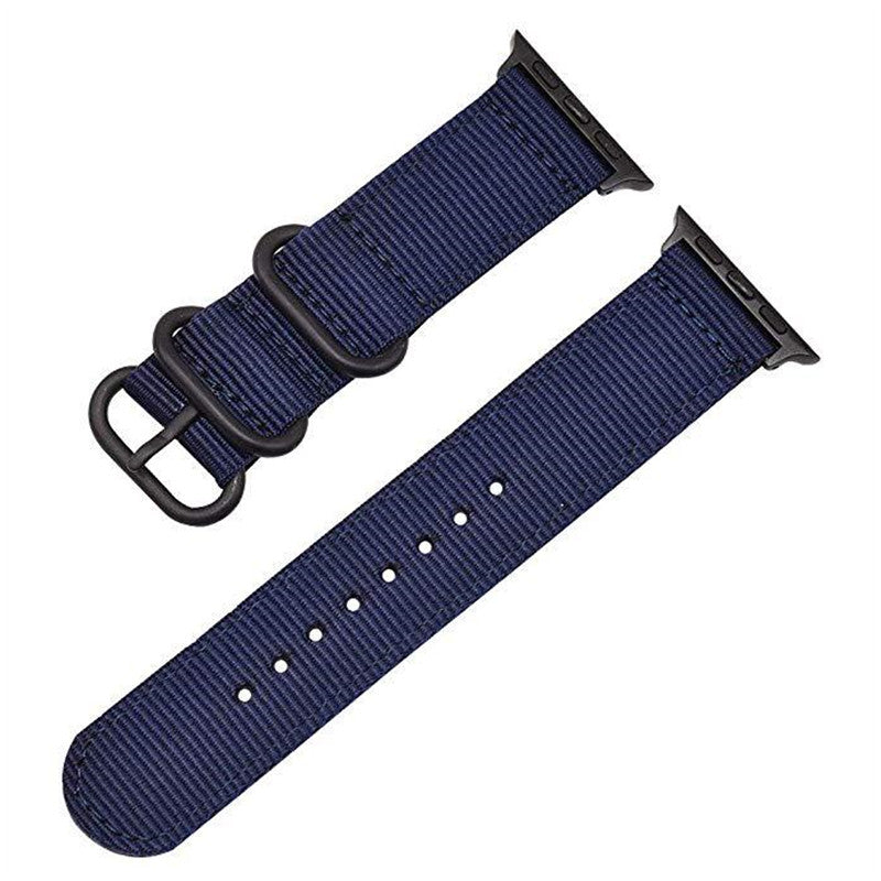 Nylon Watch Band for Apple Watch Ultra 49mm Series 8 7 45mm Series 6 5 4 SE (2022) SE 44mm Series 3 2 1 42mm Three Loops Sport Breathable Strap