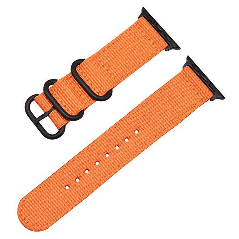 Nylon Watch Band for Apple Watch Ultra 49mm Series 8 7 45mm Series 6 5 4 SE (2022) SE 44mm Series 3 2 1 42mm Three Loops Sport Breathable Strap