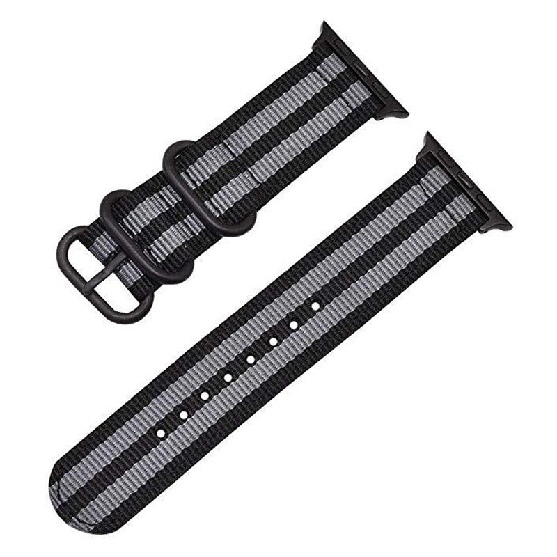 Nylon Watch Band for Apple Watch Ultra 49mm Series 8 7 45mm Series 6 5 4 SE (2022) SE 44mm Series 3 2 1 42mm Three Loops Sport Breathable Strap