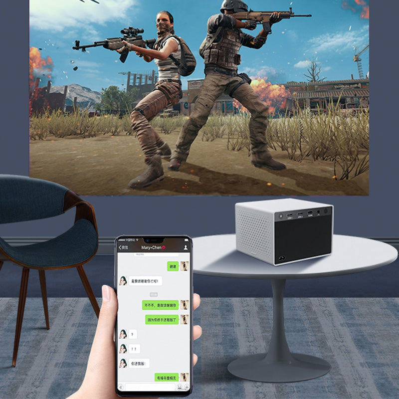 YG290 1G 8G 1080P Projector Android 9 Mobile Phone Wireless Screen HD Projector Home Theater Electric Focus