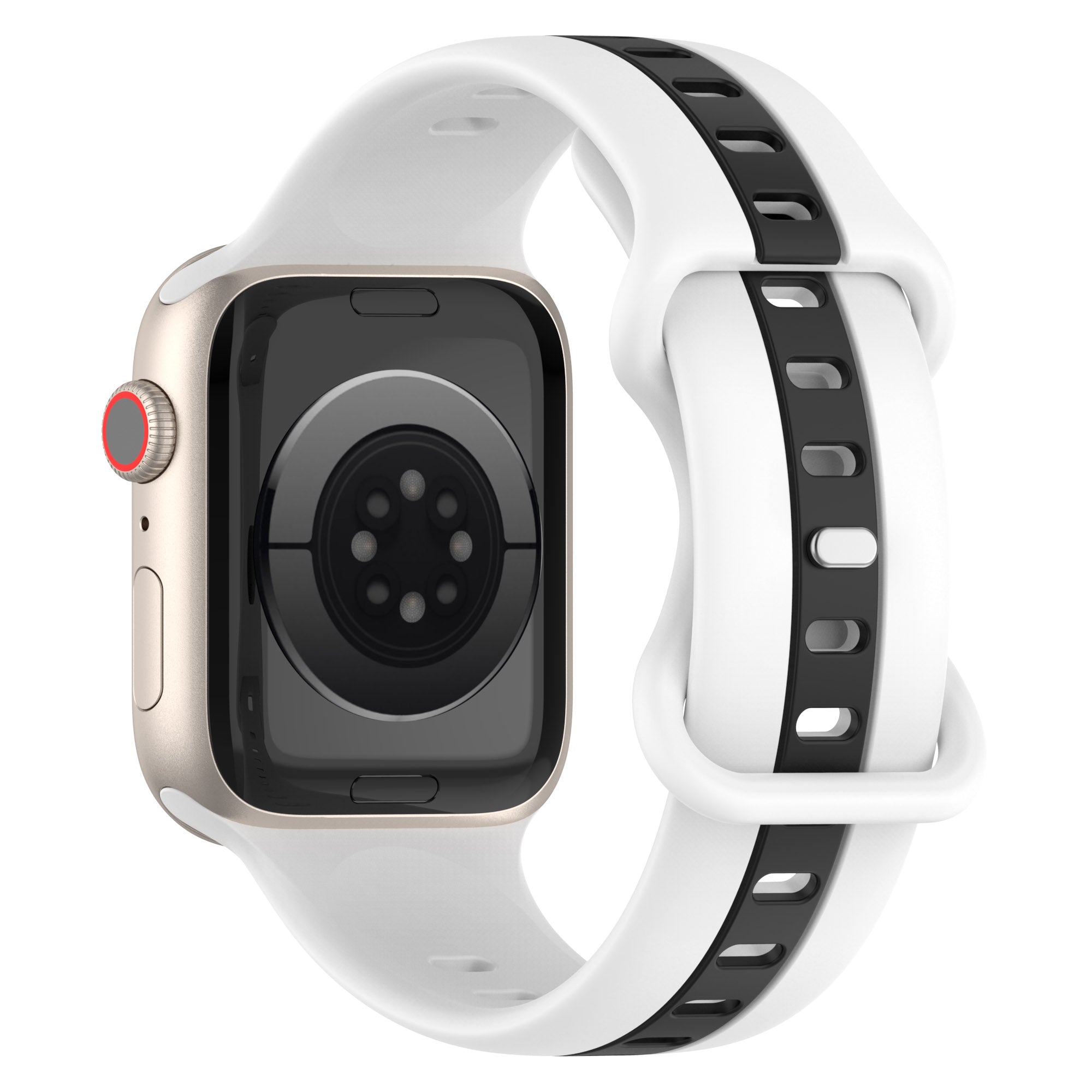 For Apple Watch Series 9 8 7 41mm 6 5 4 SE SE(2022) SE (2023) 40mm 3 2 1 38mm Watch Strap Dual Color Silicone Watch Band