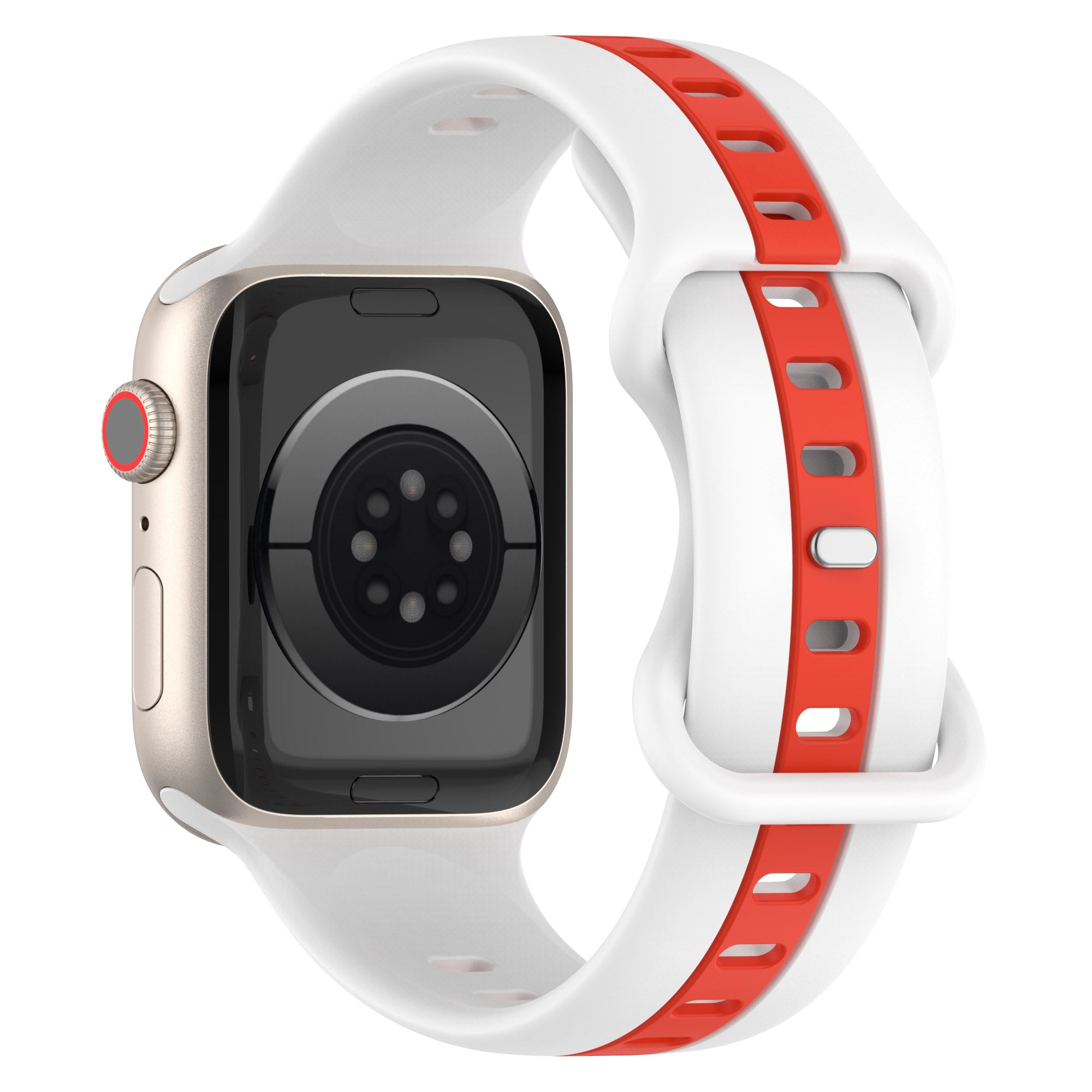 For Apple Watch Series 9 8 7 41mm 6 5 4 SE SE(2022) SE (2023) 40mm 3 2 1 38mm Watch Strap Dual Color Silicone Watch Band
