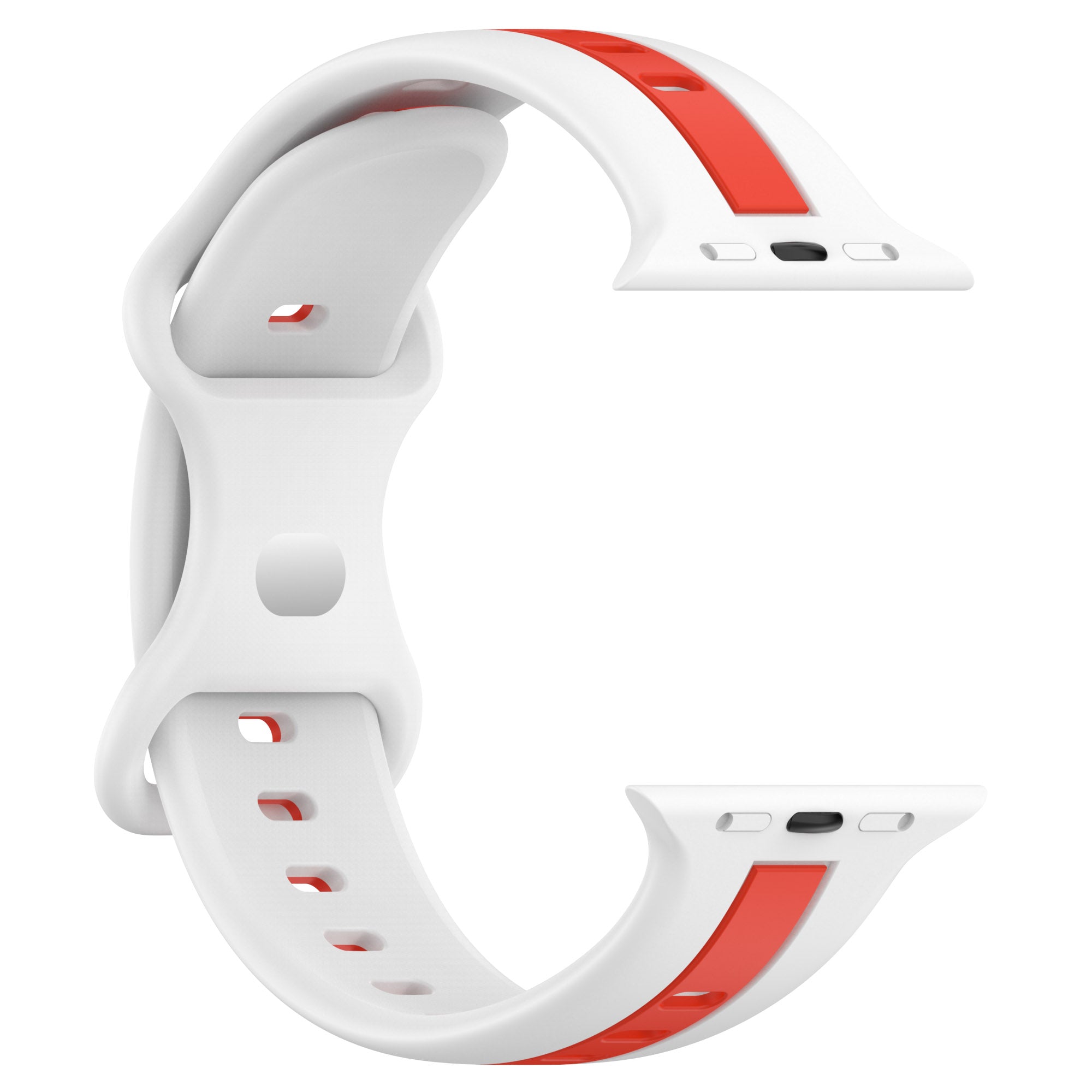 For Apple Watch Series 9 8 7 41mm 6 5 4 SE SE(2022) SE (2023) 40mm 3 2 1 38mm Watch Strap Dual Color Silicone Watch Band