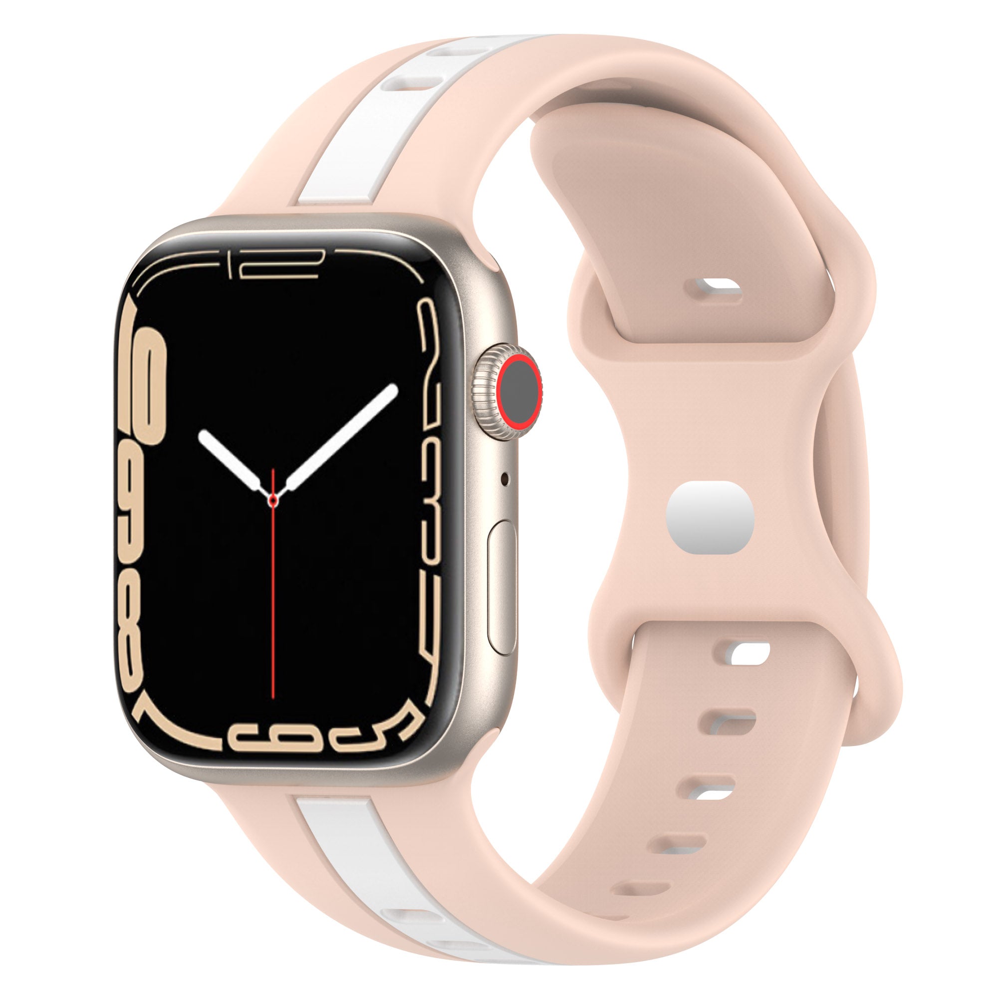 For Apple Watch Series 9 8 7 41mm 6 5 4 SE SE(2022) SE (2023) 40mm 3 2 1 38mm Watch Strap Dual Color Silicone Watch Band