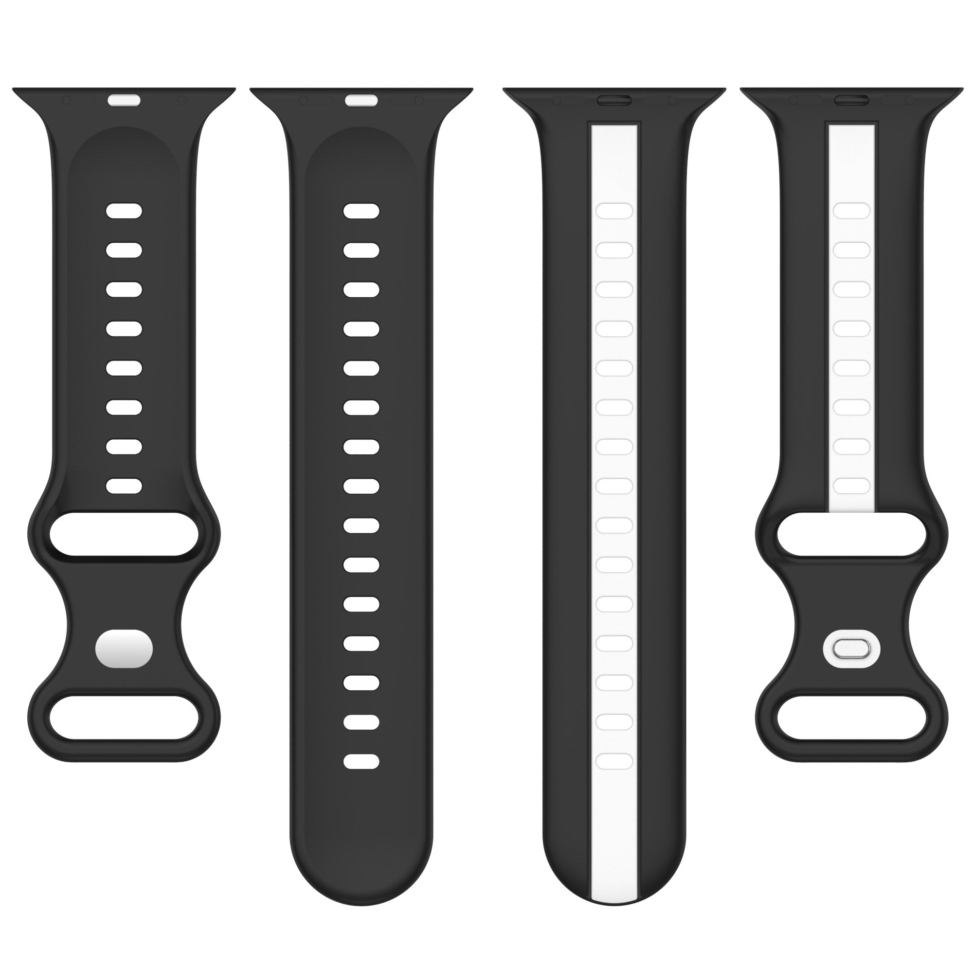 For Apple Watch Series 9 8 7 41mm 6 5 4 SE SE(2022) SE (2023) 40mm 3 2 1 38mm Watch Strap Dual Color Silicone Watch Band