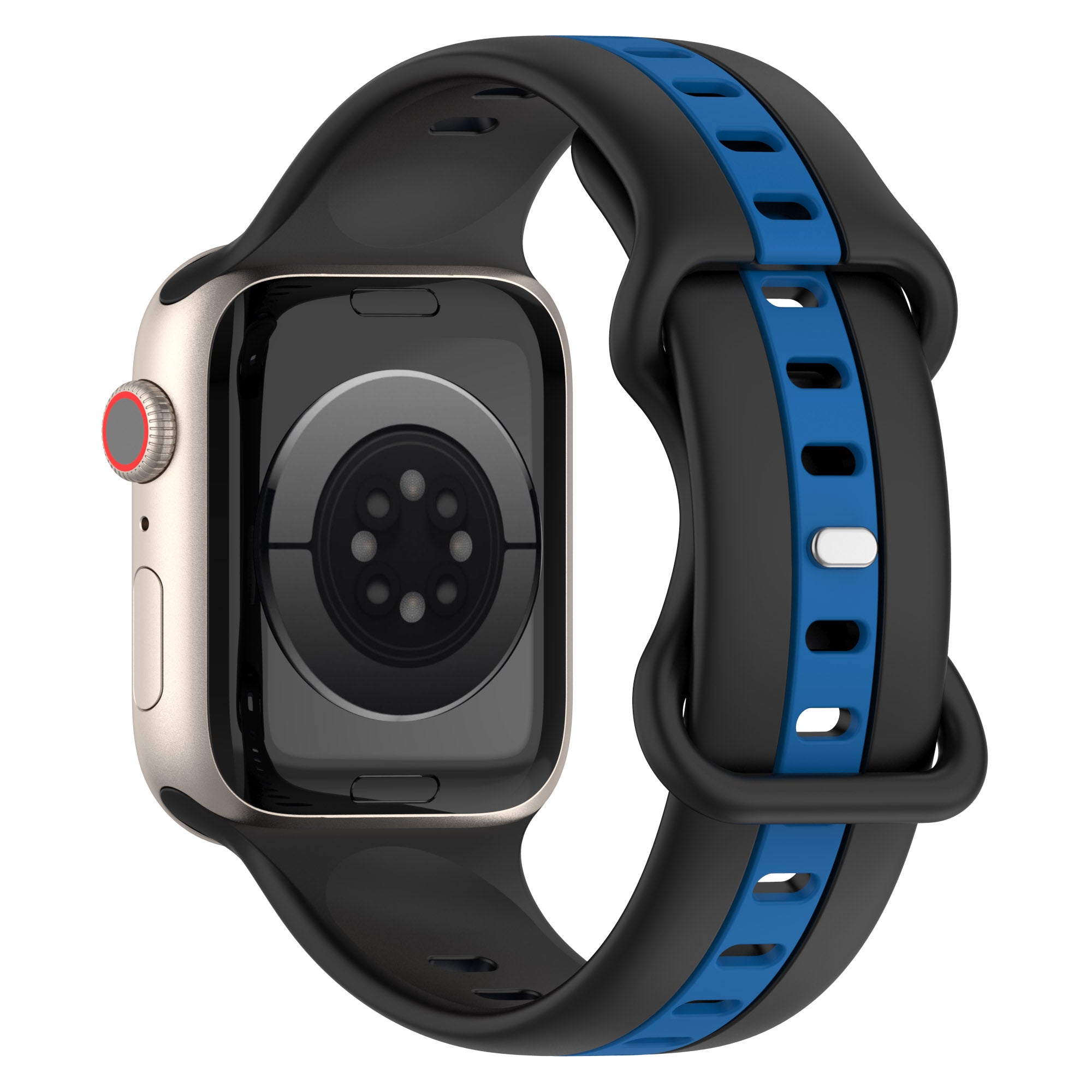 For Apple Watch Series 9 8 7 41mm 6 5 4 SE SE(2022) SE (2023) 40mm 3 2 1 38mm Watch Strap Dual Color Silicone Watch Band