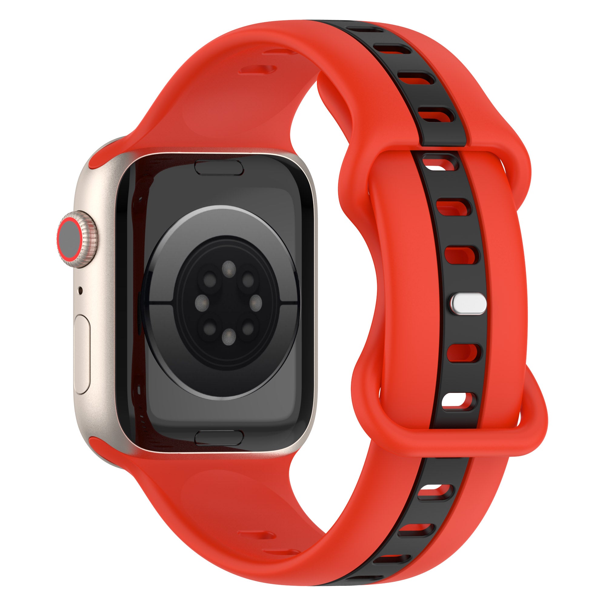 For Apple Watch Series 9 8 7 41mm 6 5 4 SE SE(2022) SE (2023) 40mm 3 2 1 38mm Watch Strap Dual Color Silicone Watch Band