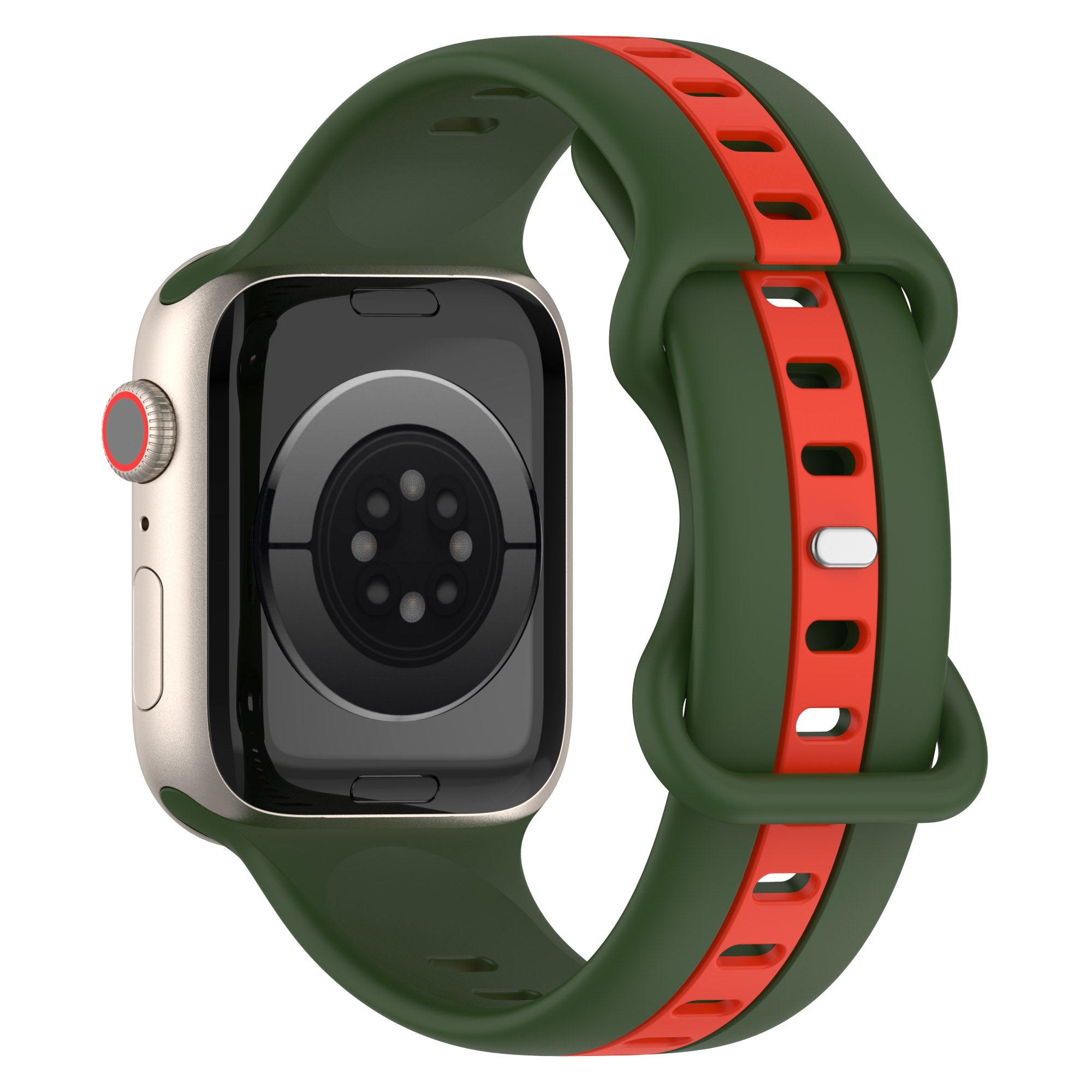 For Apple Watch Series 9 8 7 41mm 6 5 4 SE SE(2022) SE (2023) 40mm 3 2 1 38mm Watch Strap Dual Color Silicone Watch Band